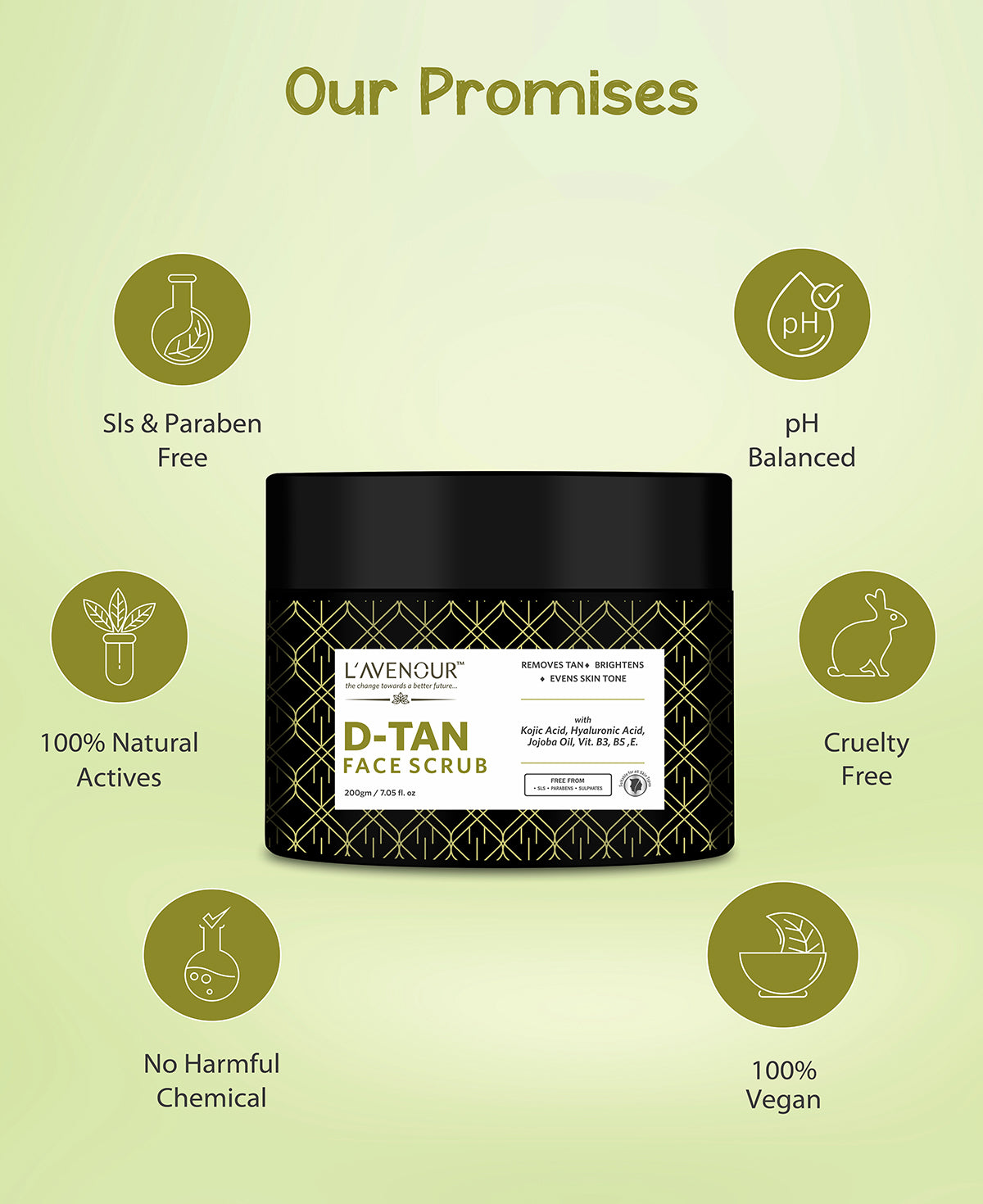 L'avenour D-Tan Face Scrub - 200gm