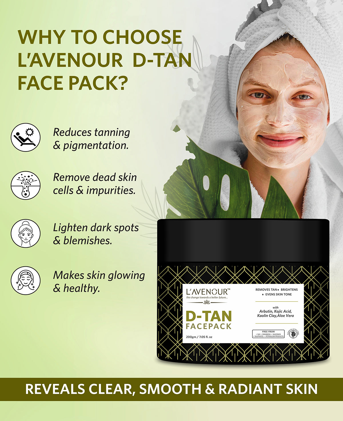 L'avenour D-Tan Face Pack - 200gm