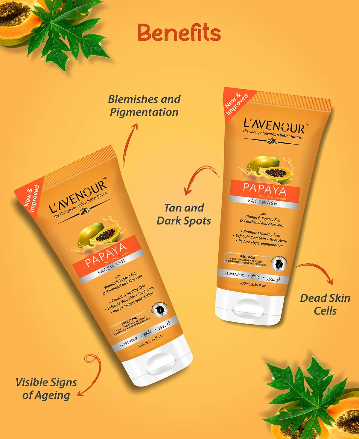 L'avenour Papaya Blemishes Control Face Wash - 100ml