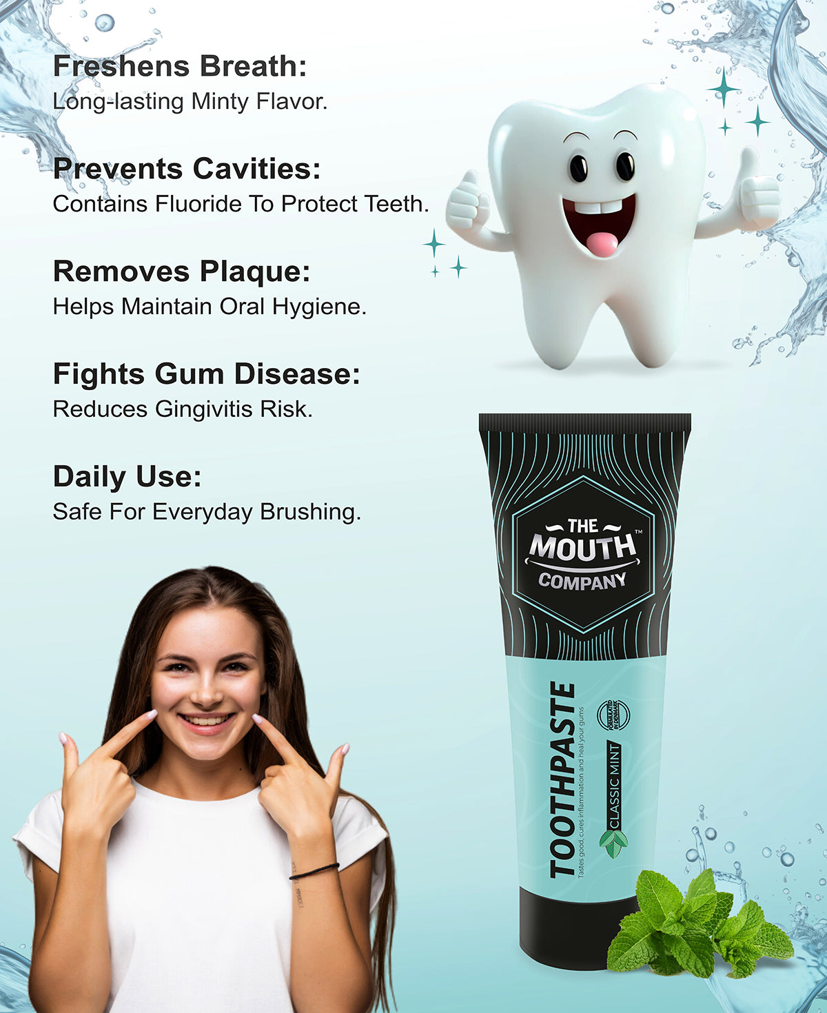 The Mouth Company Classic Mint Toothpaste 50 gm