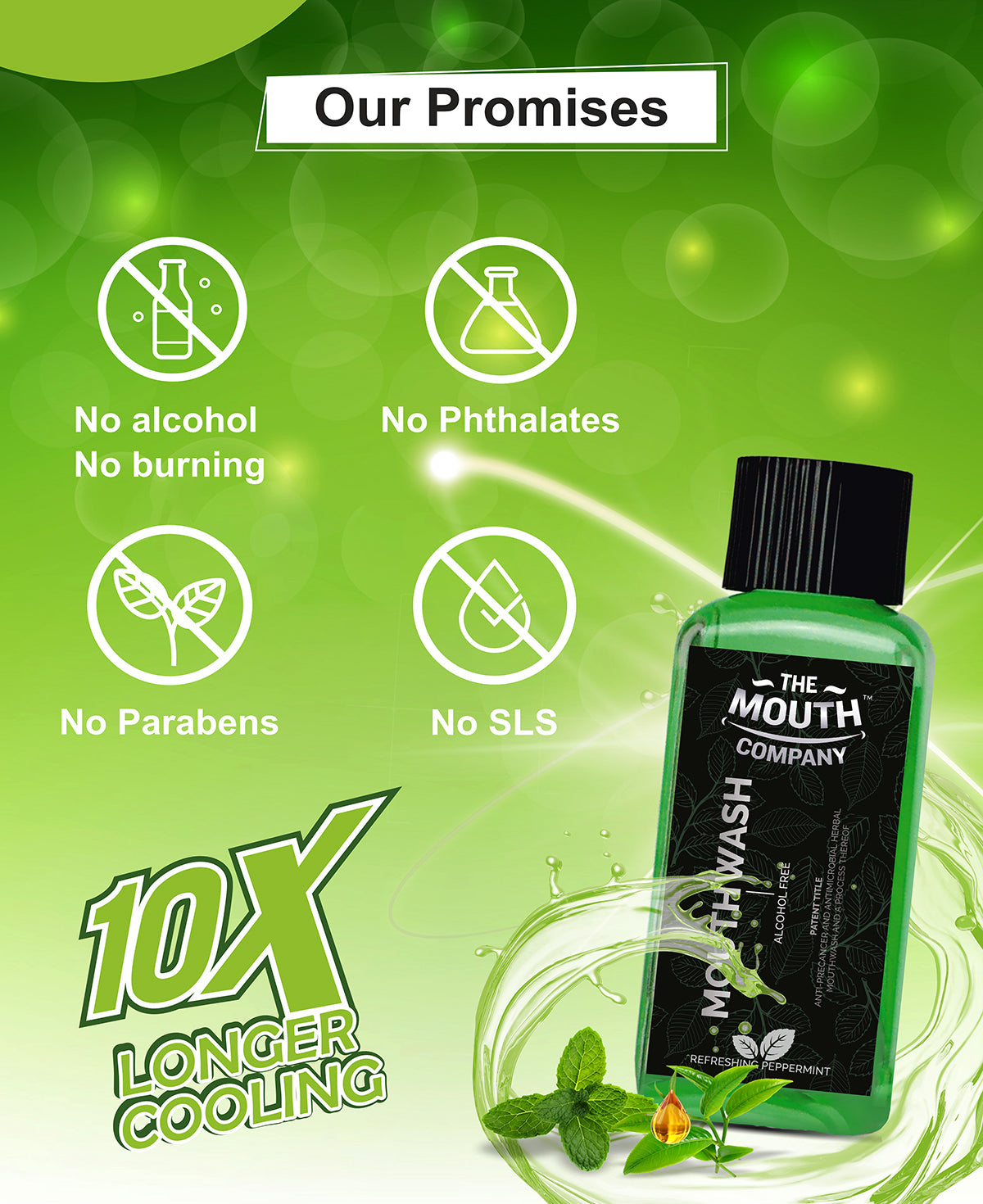 The Mouth Company Refreshing Peppermint Mouthwash - 100 ml