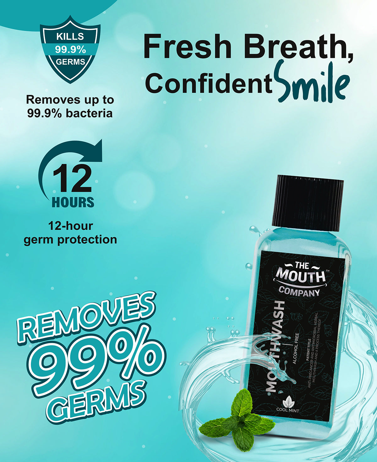 The Mouth Company Cool Mint Mouthwash - 100 ml