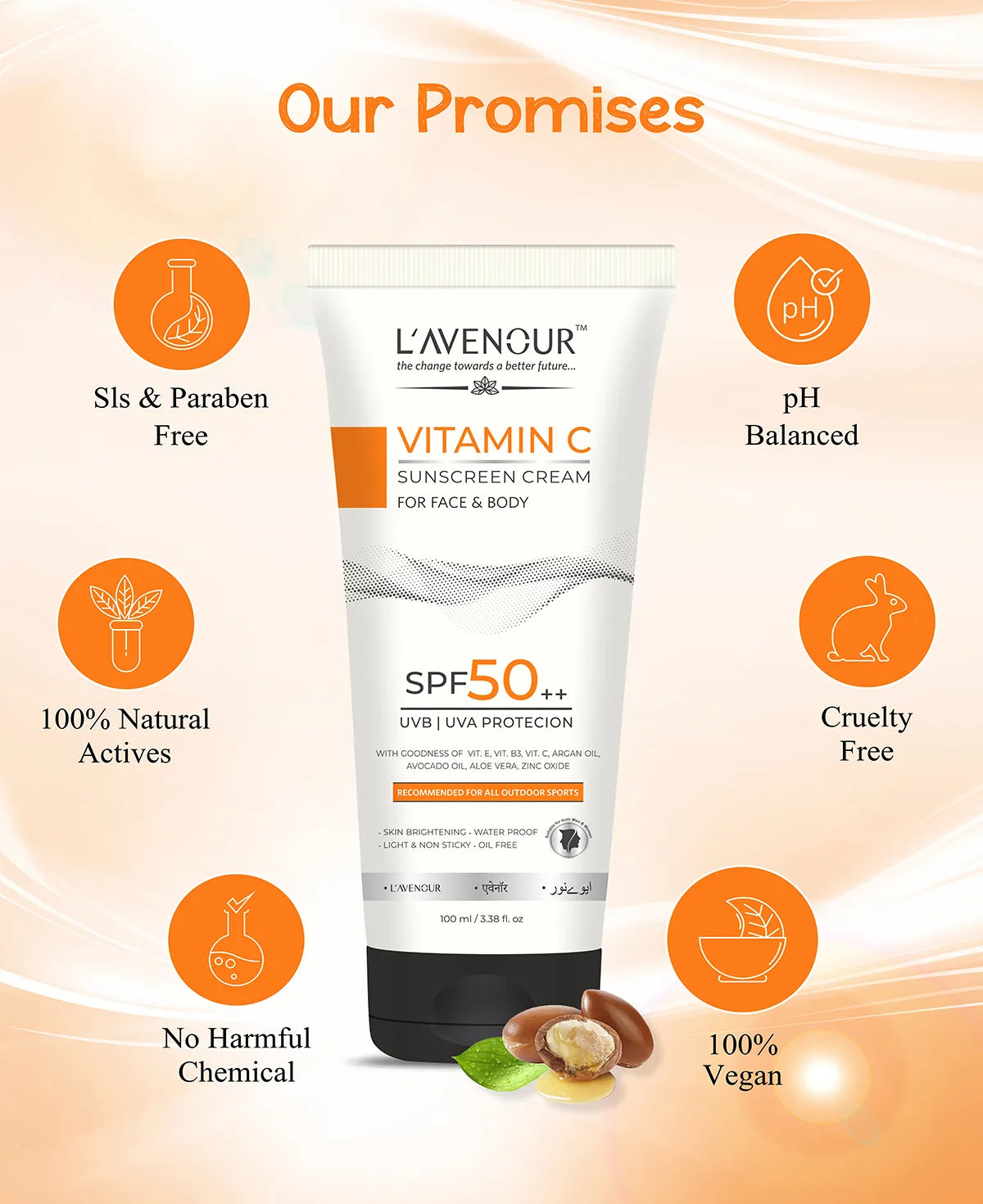 L’avenour Vitamin C Sunscreen, SPF 50 PA  - 100 ml