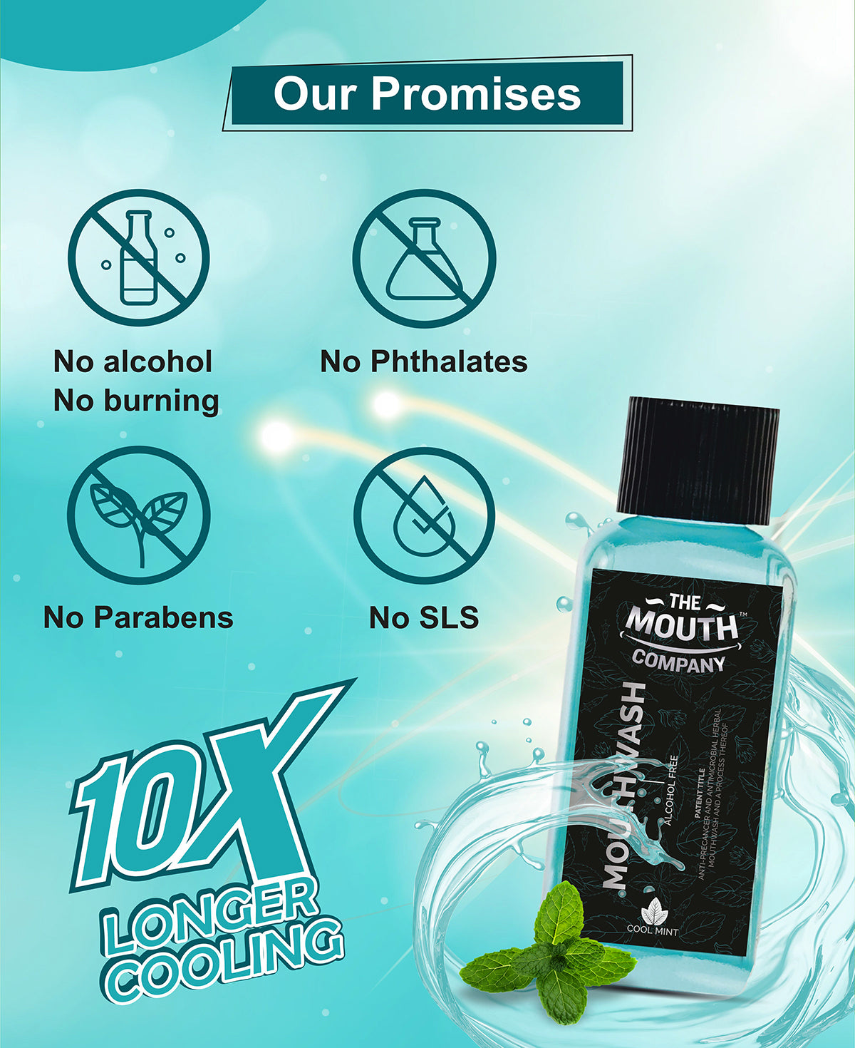 The Mouth Company Cool Mint Mouthwash - 100 ml