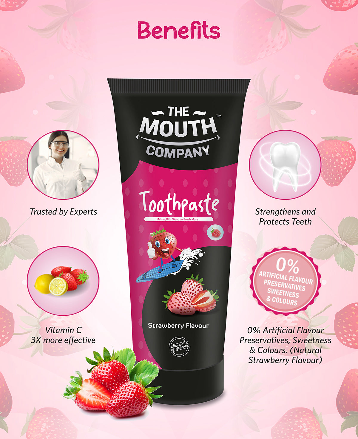 The Mouth Company Strawberry Toothpaste 50g