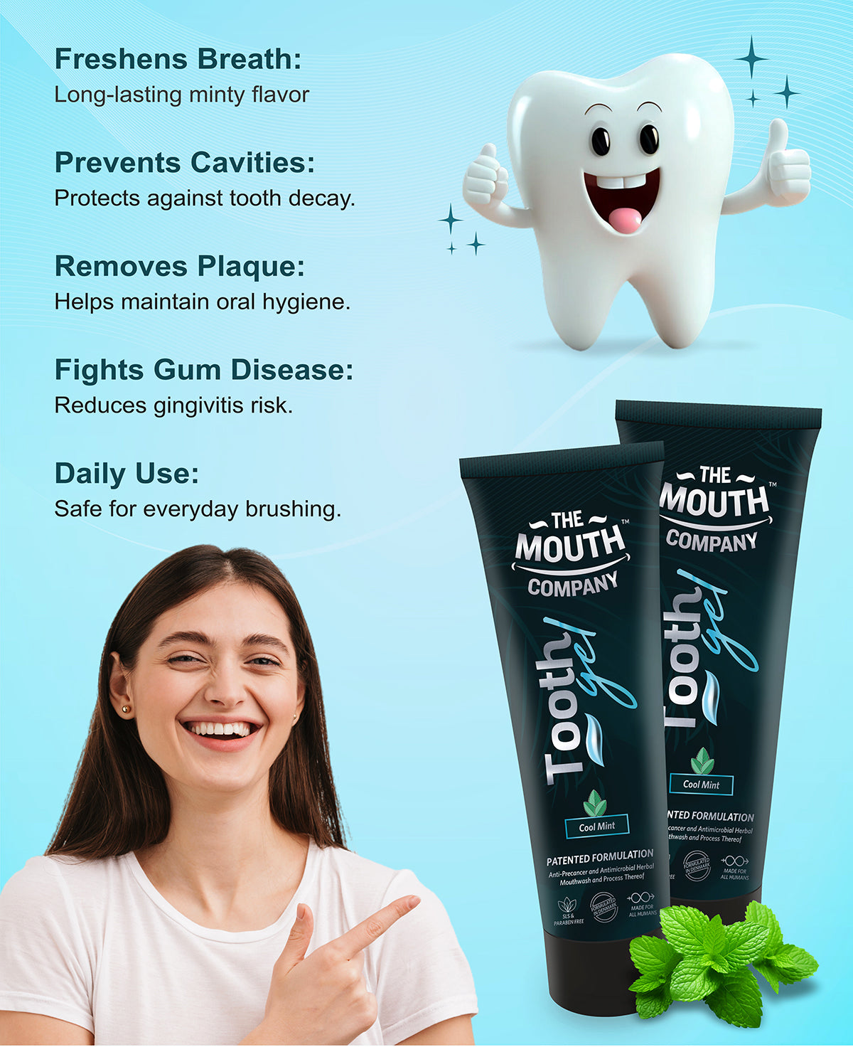 The Mouth Company Cool Mint Toothgel - 75g