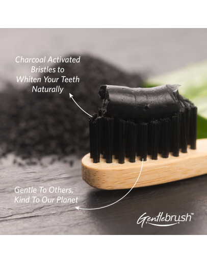 Gentlebrush - KIDS (Low Pressure) Premium Bamboo Toothbrush with Charcoal Activated Bristles