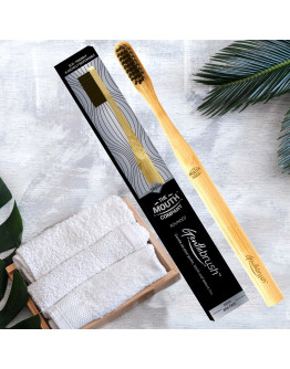 Gentlebrush - Round (Low Pressure) Premium Bamboo Toothbrush with Charcoal Activated Bristles