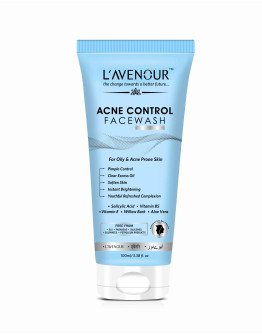 L'avenour Acne Control Face Wash with Vitamin E, B5 & Aloe Vera For Oily & Acne Prone Skin | Face Wash for Pimple Control & Clear Excess Oil - 100ml