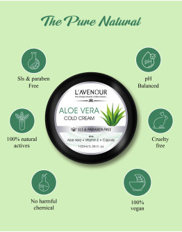 L'avenour Aloe Vera Cold Cream with Vitamin E | SLS & Paraben Free Cold Cream for Dry Skin, Hands and Body - 100 ml