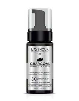 L'avenour Charcoal Foaming Facewash For Pollution & Oil Control | Face Wash For Deep Cleansing, Dirt Removal & Instant Brightening, Men & Women - 100ml