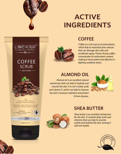 L'avenour Coffee Face Pack & Scrub Combo | Suitable for Both Men & Women | Pack of 2 Products
