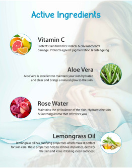 L'avenour Hydrating Vitamin C Face Toner for Soothing & Pore Tightening with Rose Water, Hyaluronic Acid & Lemongrass | For Men & Women & All Skin Types 100ml