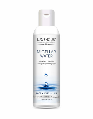 L'avenour Micellar Water for Deep Cleansing & Makeup Remover for All Skin Types | SLS & Parabens Free Dirt & Makeup Remover 125ml